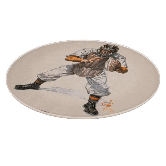 Baseball Catcher Schneidebrett (Ecke)