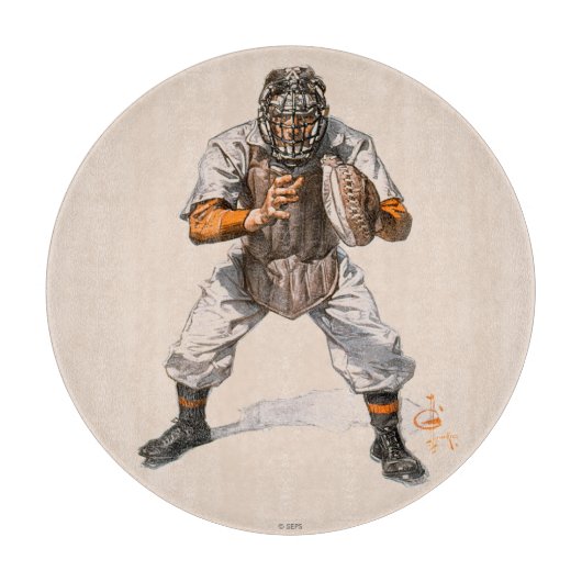Baseball Catcher Schneidebrett (Vorderseite)