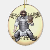 Baseball Catcher-Sonderanfertigung Jahr Keramik Ornament (Links)