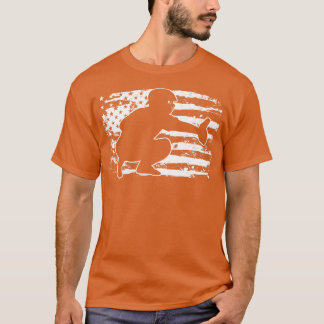 Baseball Catcher - USA-Flagge T-Shirt