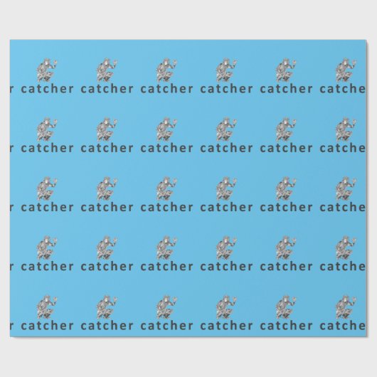 Baseball Catcher Wrapping Paper Geschenkpapier (Flach)
