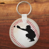 Baseball Cather Silhouette Schlüsselanhänger (Vorderseite)