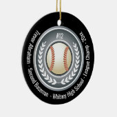 Baseball Champion Player School Black Keramik Ornament (Rechts)