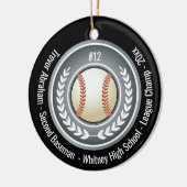 Baseball Champion Player School Black Keramik Ornament (Links)