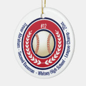 Baseball Champion Player School Red, White Blue Keramik Ornament (Links)