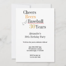 Baseball Cheers and Beers 30. Geburtstag Party