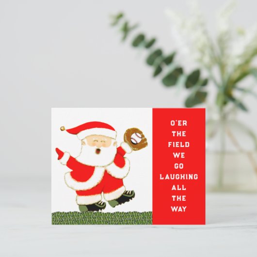 Baseball Christmas cards Feiertagspostkarte (Stehend Vorderseite)