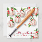 Baseball Christmas  Feiertagskarte (Vorderseite)