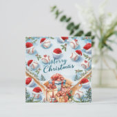 Baseball Christmas Feiertagskarte (Stehend Vorderseite)