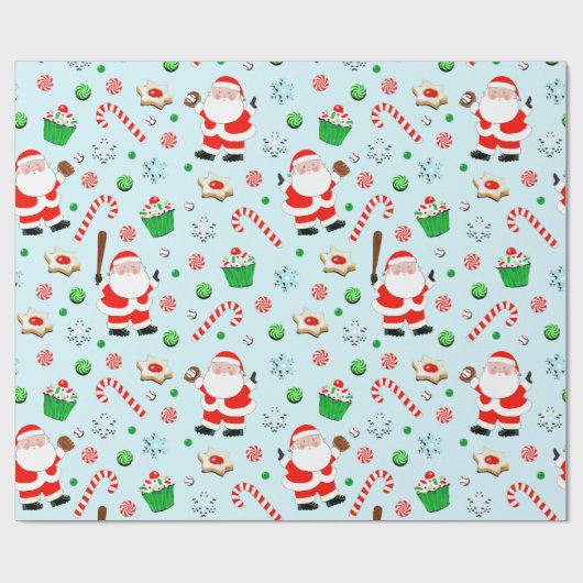 Baseball Christmas Holiday Gift Geschenkpapier (Flach)