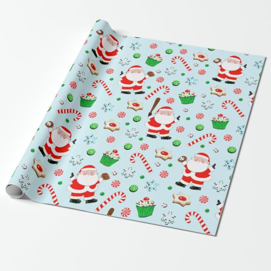 Baseball Christmas Holiday Gift Geschenkpapier (Ungerollt)