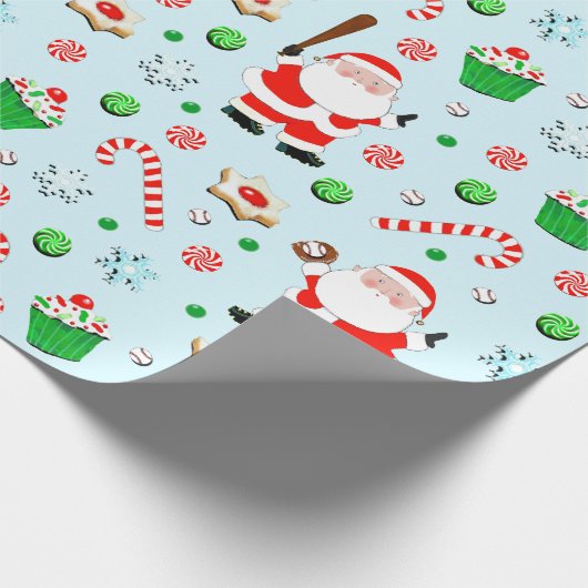 Baseball Christmas Holiday Gift Geschenkpapier (Ecke)