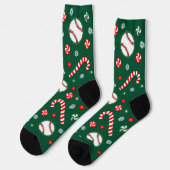 Baseball Christmas Holiday Gifts Socken (Linkes Detail)