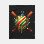 Baseball Christmas Ice Cream Drip Baseball Dripng Fleecedecke (Vorderseite)