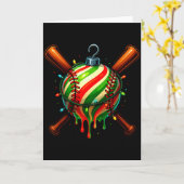 Baseball Christmas Ice Cream Drip Baseball Dripng Karte (Gelbe Blume)