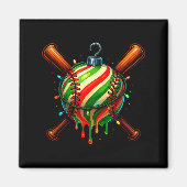 Baseball Christmas Ice Cream Drip Baseball Dripng Magnet (Vorne)