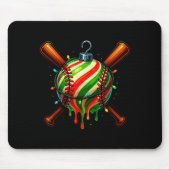 Baseball Christmas Ice Cream Drip Baseball Dripng Mousepad (Vorne)