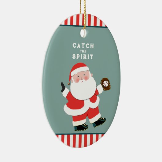 Baseball Christmas Keepake Keramik Ornament (Rechts)