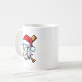 Baseball Christmas Lights Santa Christmas Baseball Kaffeetasse (Vorderseite Links)