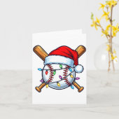 Baseball Christmas Lights Santa Christmas Baseball Karte (Gelbe Blume)