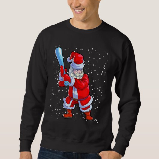 Baseball Christmas  Men Boys Softball Santa Claus Sweatshirt (Vorderseite)