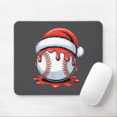 Baseball Christmas Santa Hat Dripng Festive Holida Mousepad (Mit Mouse)