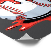 Baseball Christmas Santa Hat Dripng Festive Holida Poster (Ecke)