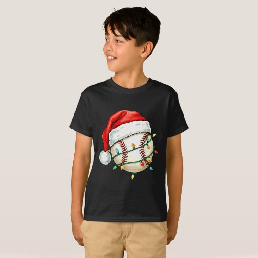 Baseball Christmas Shirt Funny Santa Hat Srt Men K (Vorne ganz)