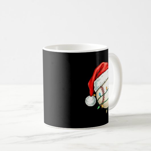 Baseball Christmas Shirt Funny Santa Hat Srt Men K Kaffeetasse (VorderseiteRechts)