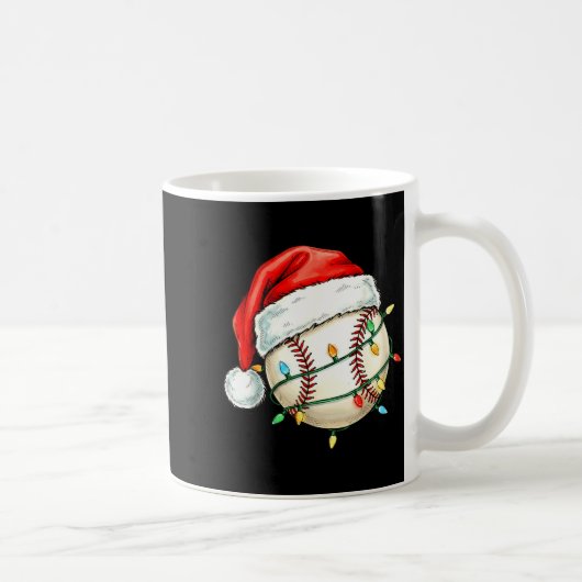 Baseball Christmas Shirt Funny Santa Hat Srt Men K Kaffeetasse (Rechts)