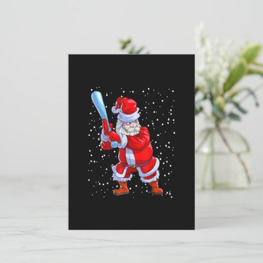 Baseball Christmas Shirt Men Boys Softball Santa C Einladung (Stehend Vorderseite)