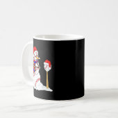 Baseball Christmas Snowman Playing Baseball  Kaffeetasse (Vorderseite Links)