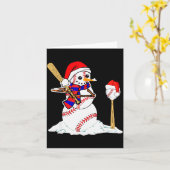 Baseball Christmas Snowman Playing Baseball Karte (Gelbe Blume)