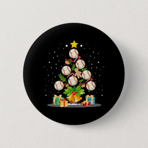 Baseball Christmas Tree Button