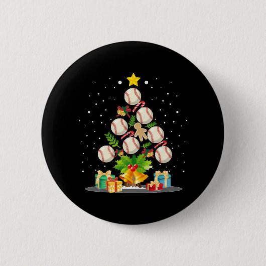 Baseball Christmas Tree Button (Vorderseite)