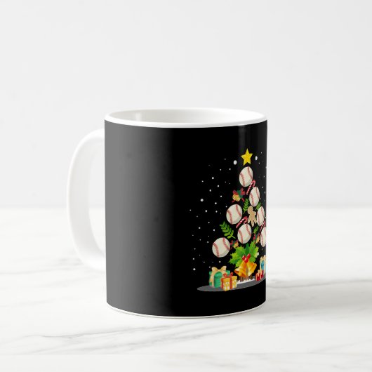 Baseball Christmas Tree Kaffeetasse (Vorderseite Links)
