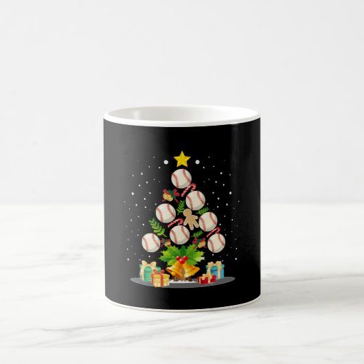 Baseball Christmas Tree Kaffeetasse (Mittel)