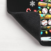 Baseball Christmas Tree Lights Mousepad (Ecke)