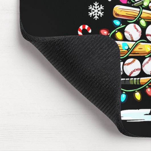 Baseball Christmas Tree Lights  Mousepad (Ecke)