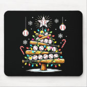 Baseball Christmas Tree Lights  Mousepad (Vorne)