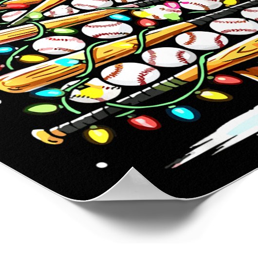 Baseball Christmas Tree Lights  Poster (Ecke)