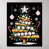 Baseball Christmas Tree Lights  Poster (Vorne)