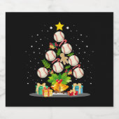 Baseball Christmas Tree Schaumweinetikett (Einzelnes Label)