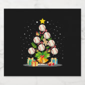 Baseball Christmas Tree Schaumweinetikett (Einzelnes Label)