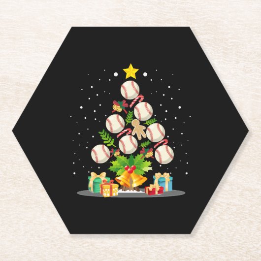 Baseball Christmas Tree Untersetzer (Vorderseite)