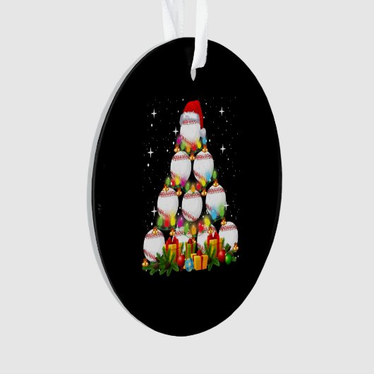 Baseball Christmas Tree Xmas Baseball Player Ornament (Vorderseite)