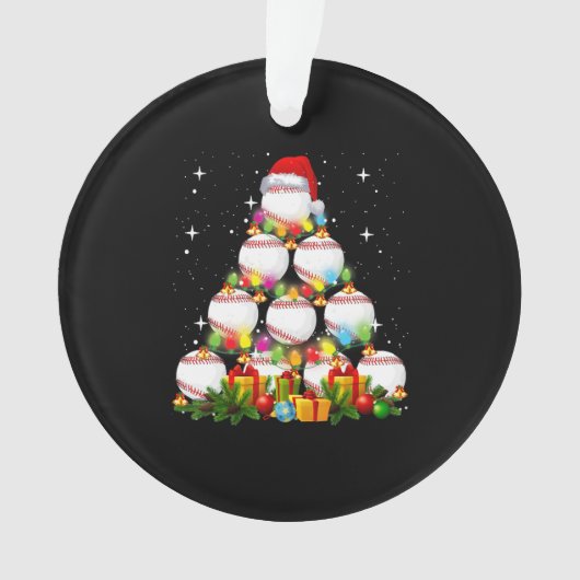 Baseball Christmas Tree Xmas Baseball Player Ornament (Vorderseite)