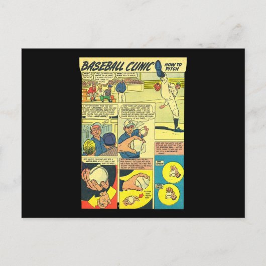 Baseball Clinic Comic buchen, wie man tickt Postkarte (Vorderseite)