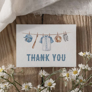 Baseball Clothesline Babydusche Dankeskarte