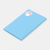 Baseball-Coach-Add-Name 4x6 Post-it Klebezettel (angewinkelt)